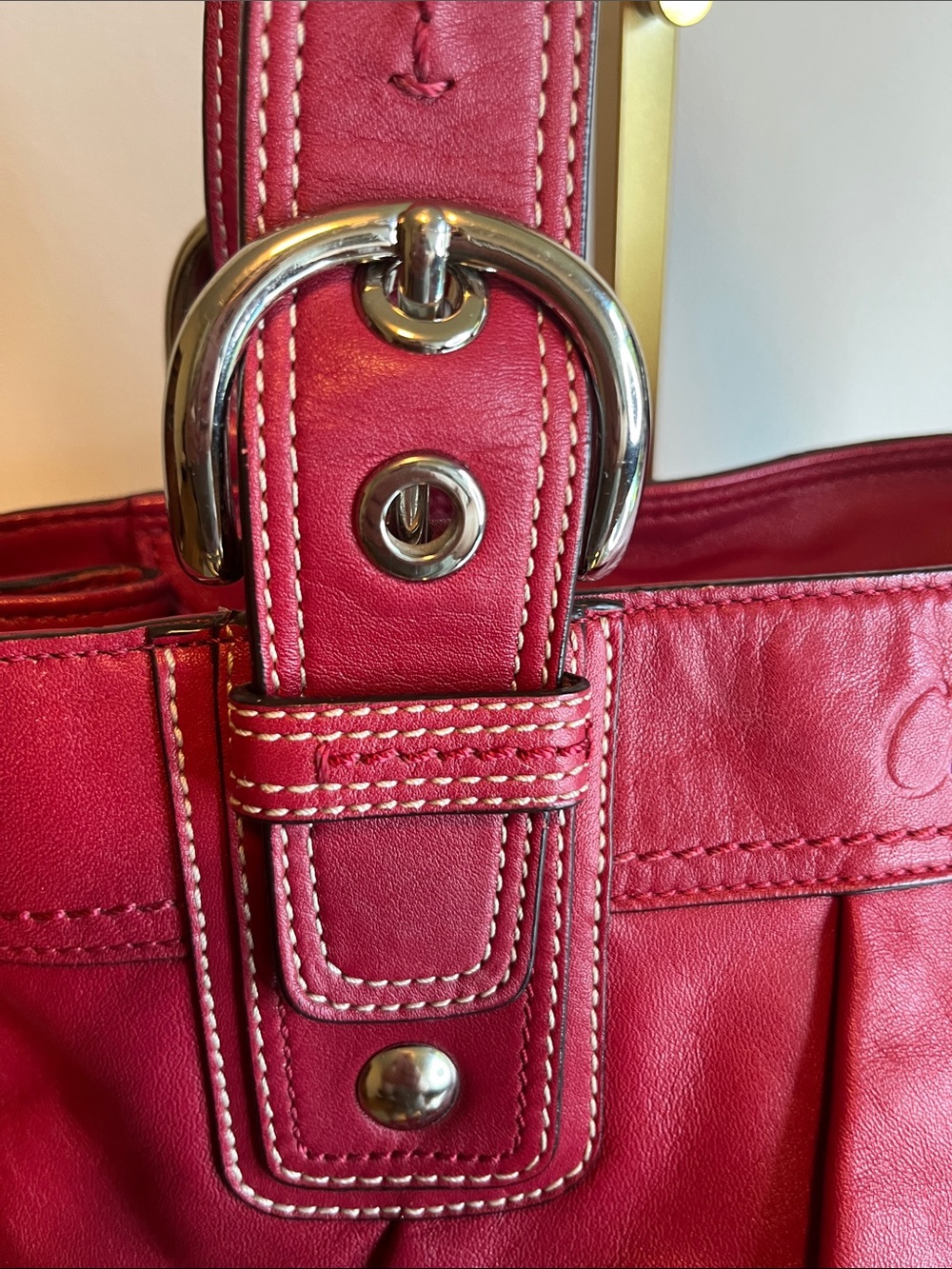 EUC Vintage Coach SoHo Red Leather Shoulder Bag - Picture 4 of 12
